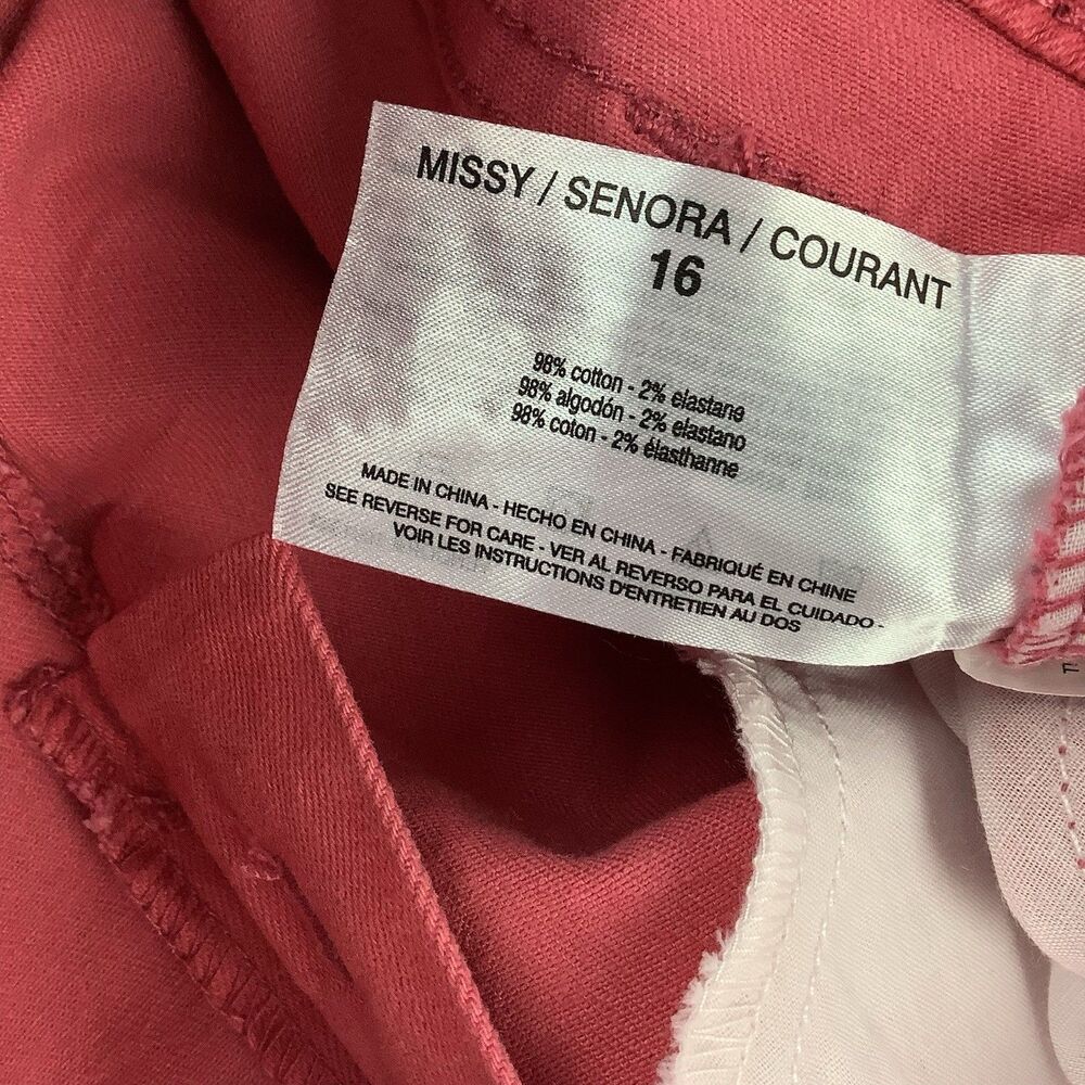 Nine West Chrystie Pink Capri Pants Jeans Women Size 16 36X23 Preppy Coastal - Picture 13 of 16